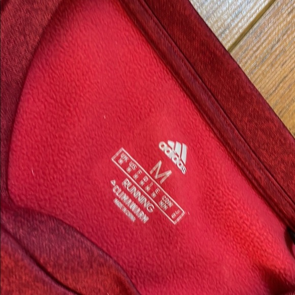 Authentic Mens Burgundy Adidas Running CLIMAWARM Long Sleeve Shirt - Picture 3 of 3